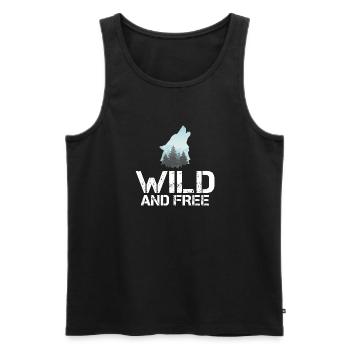 Wolf Geschenke Wolf Liebhaber - Männer Premium Bio Tank Top - Schwarz - Vorne - AI Model Male 178 light (178cm)