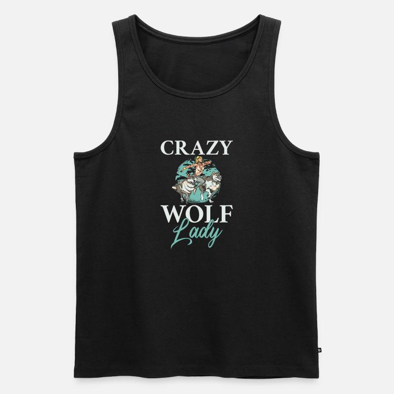 Wolf Geschenke Wolf Liebhaber - Männer Premium Bio Tank Top - Schwarz