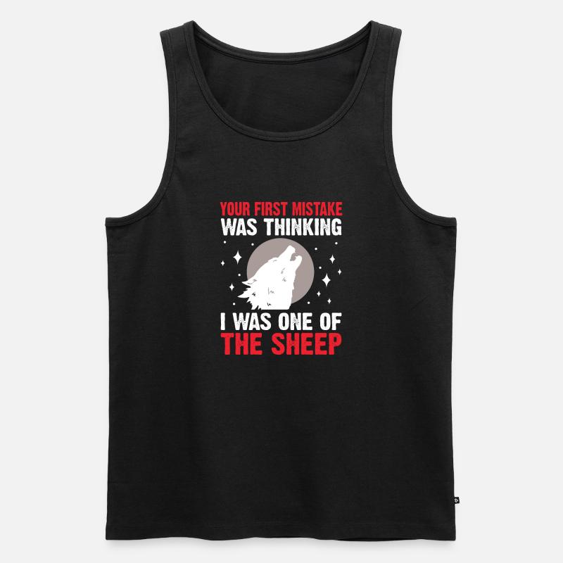 Wolf Geschenke Wolf Liebhaber - Männer Premium Bio Tank Top - Schwarz