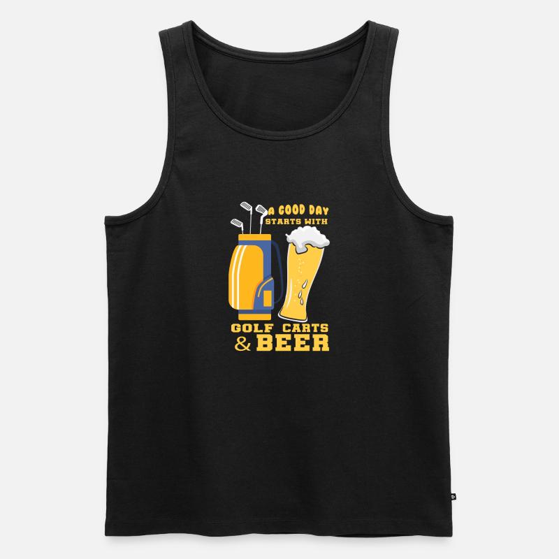 Golf Geschenk Witz Golfspieler Golfer - Männer Premium Bio Tank Top - Schwarz