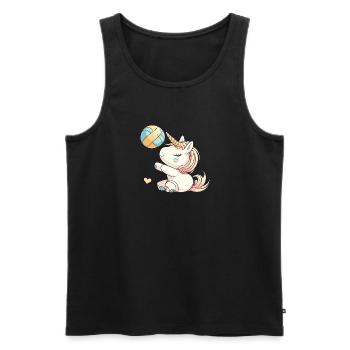 Einhorn-Volleyball-Mädchen - Ein Spiel wie aus dem - Männer Premium Bio Tank Top - Schwarz - Vorne - Michal (187cm)