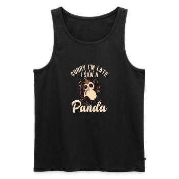 Panda Cadeaux Panda Lover - Débardeur bio Premium Homme - noir - Devant - Michal (187cm)