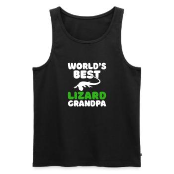 Lizard Lover Lizard Gift Lizard Owner - Men's Premium Organic Tank Top - black - Front - Michal (187cm)
