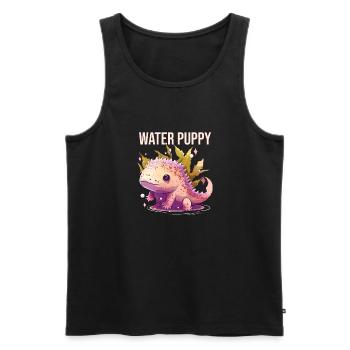 Water Puppy Axolotl Lover Amphibian Mexican Walkin - Men's Premium Organic Tank Top - black - Front - AI Model Male 178 light (178cm)