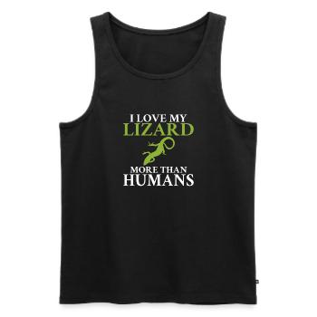 Eidechsenliebhaber Eidechse Geschenk Eidechse Besitzer - Männer Premium Bio Tank Top - Schwarz - Vorne - Michal (187cm)