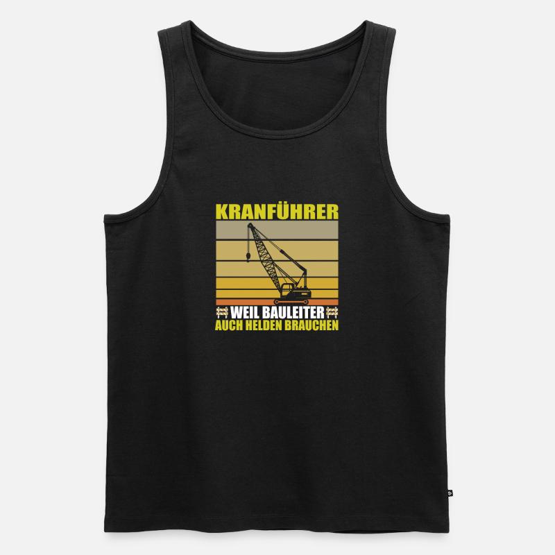 Kranführer Und Held - Männer Premium Bio Tank Top - Schwarz