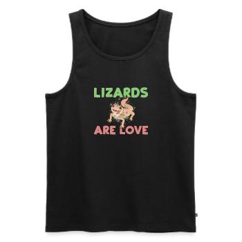 Lizard Lover Lizard Gift Lizard Owner - Men's Premium Organic Tank Top - black - Front - Michal (187cm)