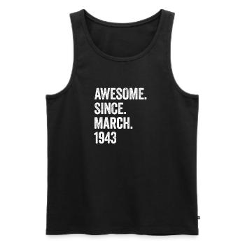 80 Years Awesome Since March 1943 80th Birthday - Men's Premium Organic Tank Top - black - Front - Michal (187cm)