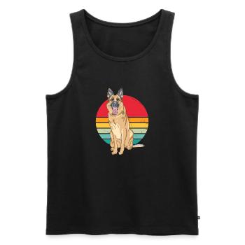 German Shepherd retro Berger allemand - Débardeur bio Premium Homme - noir - Devant - AI Model Male 178 light (178cm)