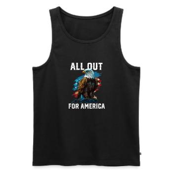 All Out for America American Bald Eagle America - Männer Premium Bio Tank Top - Schwarz - Vorne - Michal (187cm)