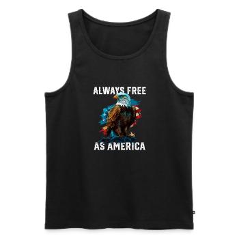 Always Free as America American Bald Eagle USA - Männer Premium Bio Tank Top - Schwarz - Vorne - Michal (187cm)