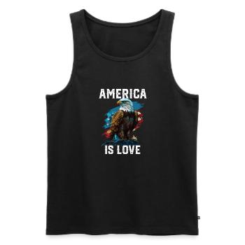 America Is Love American Bald Eagle 4th Of July - Männer Premium Bio Tank Top - Schwarz - Vorne - Michal (187cm)