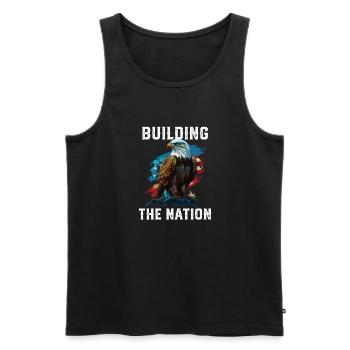 Building the Nation American Bald Eagle America - Männer Premium Bio Tank Top - Schwarz - Vorne - Michal (187cm)