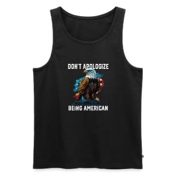 Ne vous excusez pas d’être le drapeau patriotique américain des États-Unis - Débardeur bio Premium Homme - noir - Devant - Michal (187cm)