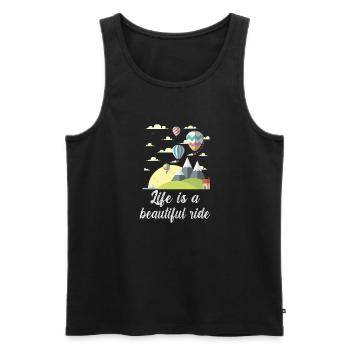 Heißluftballon & Ballon Fahrer Geschenk - Männer Premium Bio Tank Top - Schwarz - Vorne - Michal (187cm)