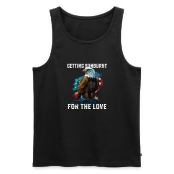 Getting Sunburnt For The Love Patriotism - Männer Premium Bio Tank Top - Schwarz - Vorne - Michal (187cm)