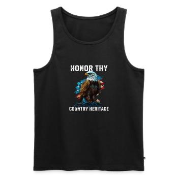Honor Thy Country Heritage American Bald Eagle - Men's Premium Organic Tank Top - black - Front - Michal (187cm)