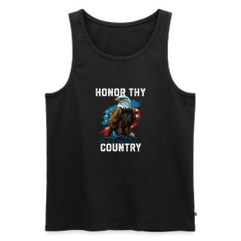 Honor Thy Country American Bald Eagle America USA - Men's Premium Organic Tank Top - black - Front - Michal (187cm)
