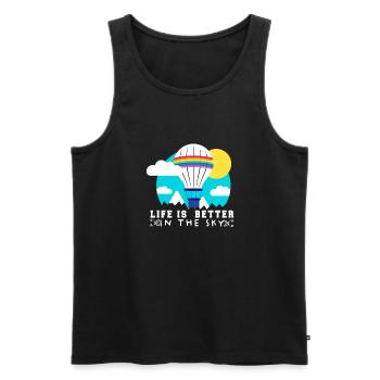 Heißluftballon & Ballon Fahrer Geschenk - Männer Premium Bio Tank Top - Schwarz - Vorne - Michal (187cm)