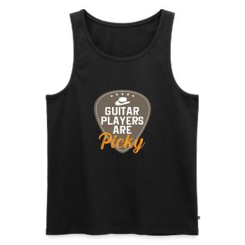 Gitarre Musik Gitarisst Gitarren Spruch - Männer Premium Bio Tank Top - Schwarz - Vorne - Michal (187cm)