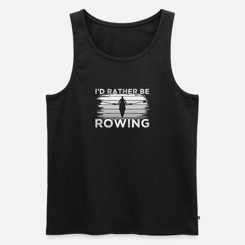 Rather Be Rowing - Men's Premium Organic Tank Top - black