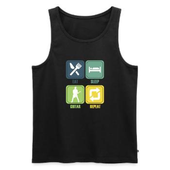 Gitarre Musik Gitarisst Gitarren Spruch - Männer Premium Bio Tank Top - Schwarz - Vorne - Michal (187cm)