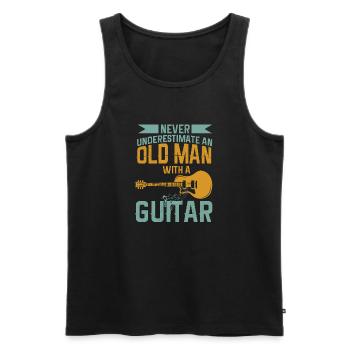 Gitarre Musik Gitarisst Gitarren Spruch - Männer Premium Bio Tank Top - Schwarz - Vorne - Michal (187cm)