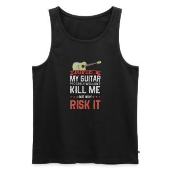 Gitarre Musik Gitarisst Gitarren Spruch - Männer Premium Bio Tank Top - Schwarz - Vorne - Michal (187cm)