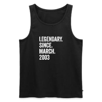 20 ans légendaires depuis mars 2003 20e anniversaire - Débardeur bio Premium Homme - noir - Devant - Michal (187cm)