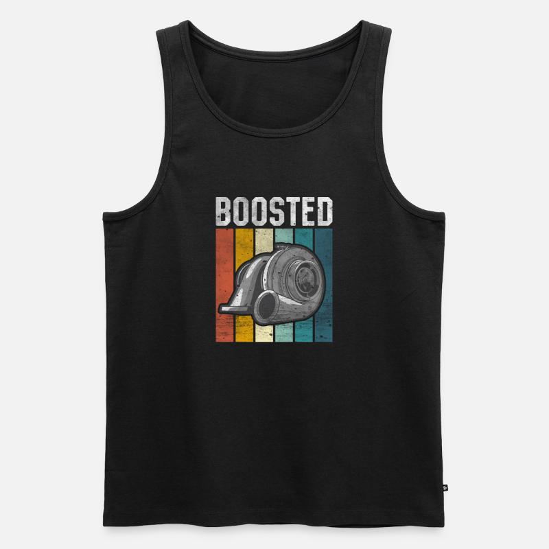 Turbolader Boosted - Turbo & Tuning - Männer Premium Bio Tank Top - Schwarz