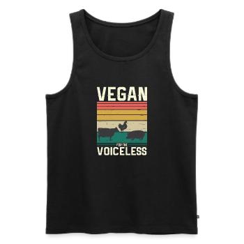 Vegan Fleischlos Tierlieb & Veganer - Männer Premium Bio Tank Top - Schwarz - Vorne - Michal (187cm)