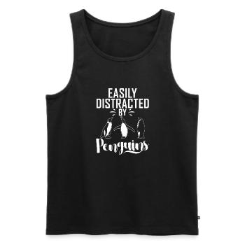 Penguin Lover Penguin Gifts - Men's Premium Organic Tank Top - black - Front - AI Model Male 178 light (178cm)