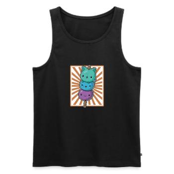 Mochi Kawaii Japan Essen Reis Eis Küche Spruch - Männer Premium Bio Tank Top - Schwarz - Vorne - Michal (187cm)