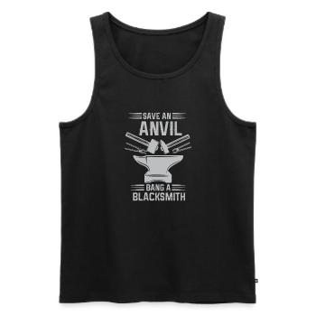Lustiger Schmied Spruch & Schmieden - Männer Premium Bio Tank Top - Schwarz - Vorne - Michal (187cm)