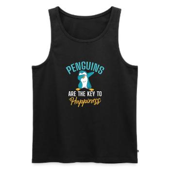 Penguin Lover Penguin Gifts - Men's Premium Organic Tank Top - black - Front - Michal (187cm)