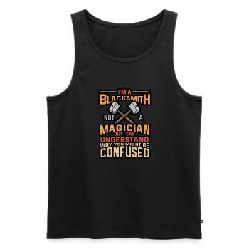 Lustiger Schmied Spruch & Schmieden - Männer Premium Bio Tank Top - Schwarz - Vorne - Michal (187cm)