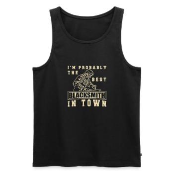 Lustiger Schmied Spruch & Schmieden - Männer Premium Bio Tank Top - Schwarz - Vorne - Michal (187cm)