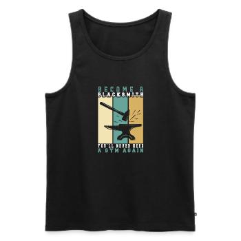 Lustiger Schmied Spruch & Schmieden - Männer Premium Bio Tank Top - Schwarz - Vorne - Michal (187cm)