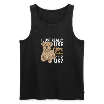 Cairn Terrier Chien - Débardeur bio Premium Homme - noir - Devant - Michal (187cm)