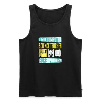 Lustiger Informatiker Spruch, Informatik - Männer Premium Bio Tank Top - Schwarz - Vorne - Michal (187cm)