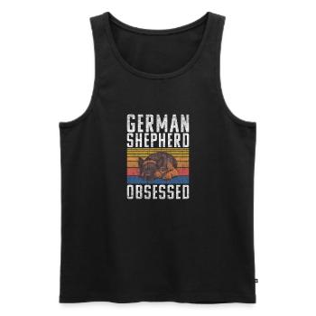 Cadeaux de berger allemand - Débardeur bio Premium Homme - noir - Devant - Michal (187cm)