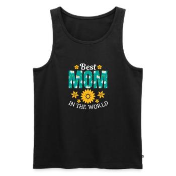 Pour la meilleure maman du monde! Pour la fête des mères - Débardeur bio Premium Homme - noir - Devant - Michal (187cm)
