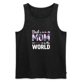 Pour la meilleure maman du monde! Pour la fête des mères - Débardeur bio Premium Homme - noir - Devant - Michal (187cm)