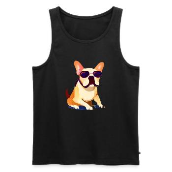 Chiens Dog Propriétaire Dog Bulldog Dog Owner - Débardeur bio Premium Homme - noir - Devant - Michal (187cm)