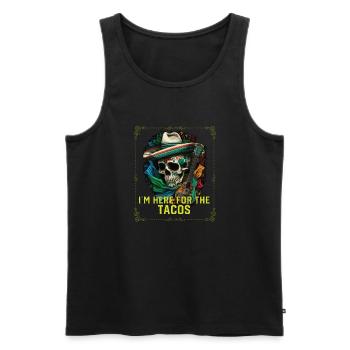 I'm Here For The Tacos Taco Eater Mexican Food - Men's Premium Organic Tank Top - black - Front - Michal (187cm)