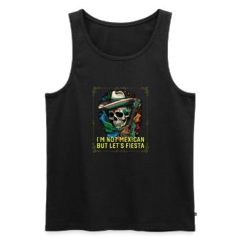Je ne suis pas mexicain mais laisse Fiesta Mexico Pride - Débardeur bio Premium Homme - noir - Devant - AI Model Male 178 light (178cm)
