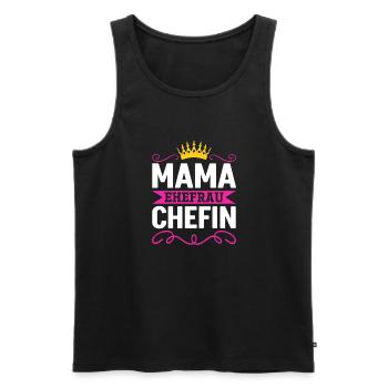 Mama Ehefrau Chefin - Zum Muttertag - Männer Premium Bio Tank Top - Schwarz - Vorne - Michal (187cm)