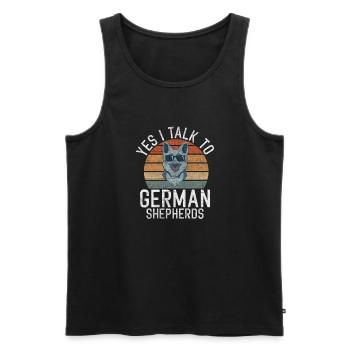 Deutscher Schäferhund Geschenke - Männer Premium Bio Tank Top - Schwarz - Vorne - AI Model Male 178 light (178cm)