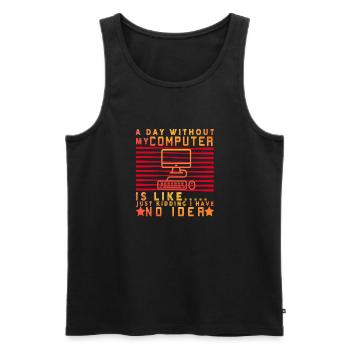 Lustiger Informatiker Spruch, Informatik - Männer Premium Bio Tank Top - Schwarz - Vorne - Michal (187cm)