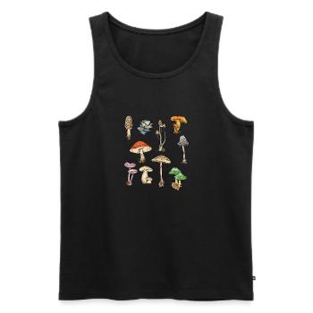 Mushroom picking Mushroom picking Mushrooms Foraging - Men's Premium Organic Tank Top - black - Front - Michal (187cm)